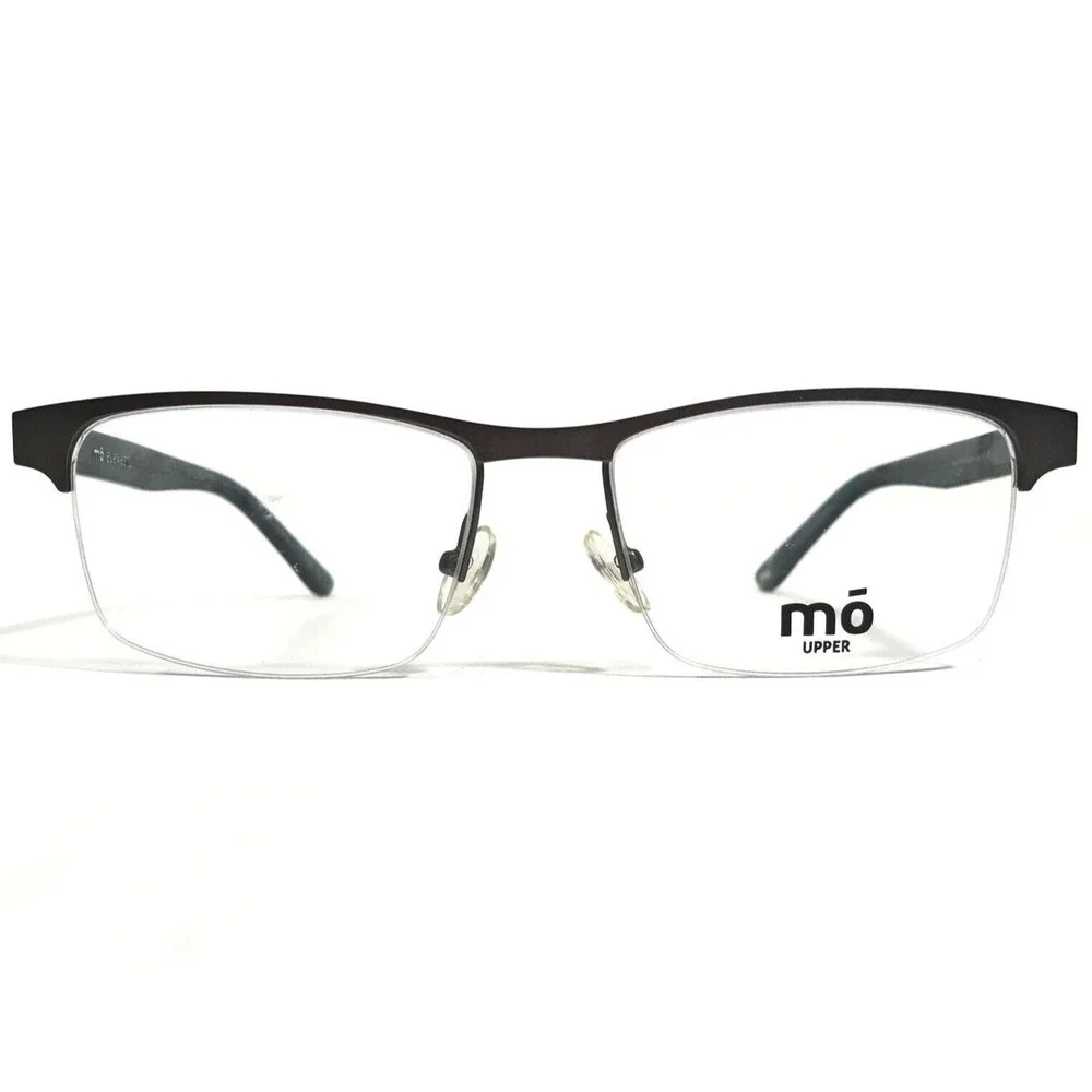 MO Eyewear Eyeglasses Frames UPPER 335NY C Gray Blue Horn Half Rim 53-17-140